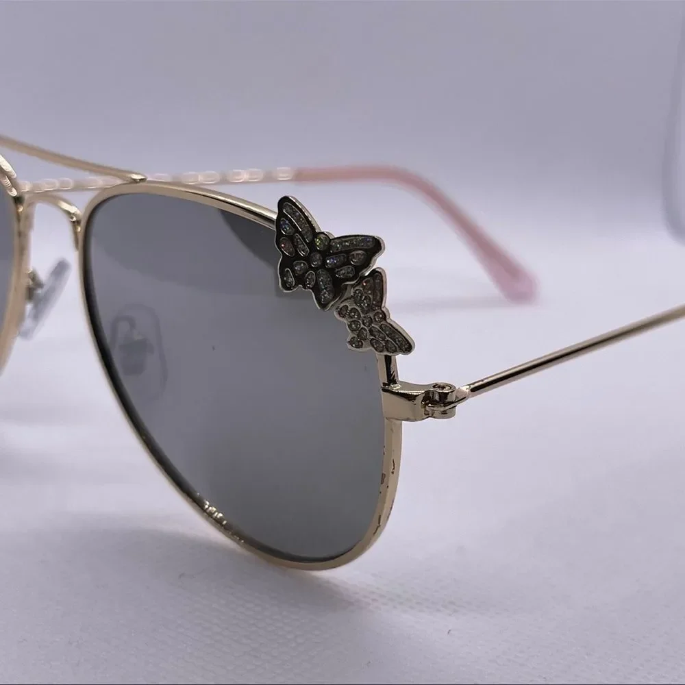 The Children's Place Girl's Pink Metal Butterfly Aviator Sunglasses